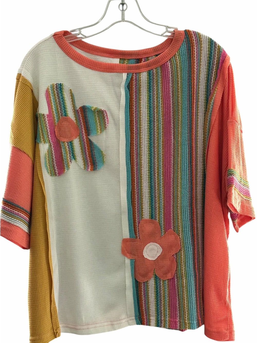 Color Mix Daisy Patch Tunic Woman’s Medium PTP 26.5”